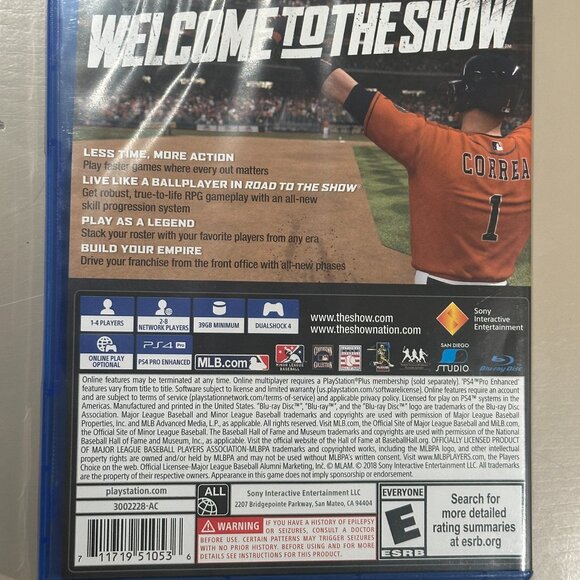 GREAT DEAL! Barely used THE SHOW 18 MLB for PS4 - Playstation game disc! - Picture 2 of 3